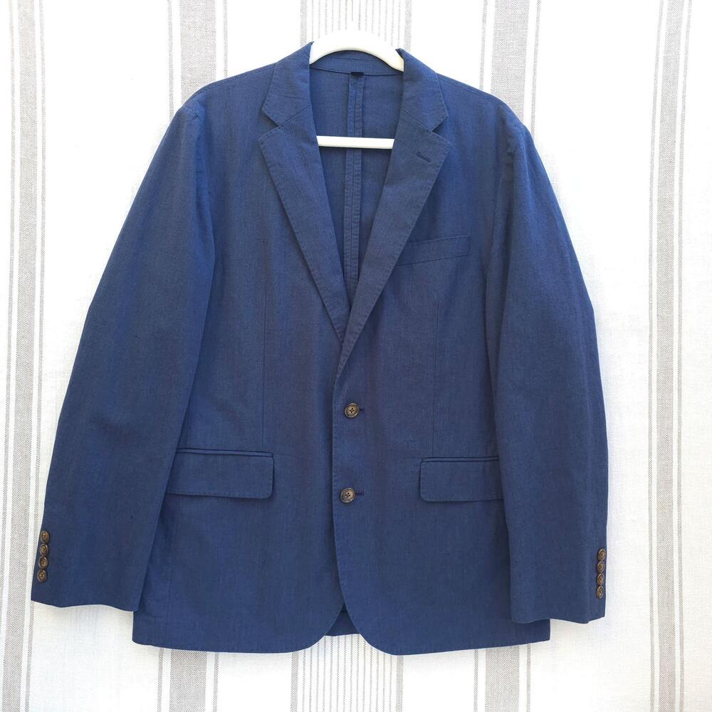 J.Crew Ludlow Blazer Mens 38 Slim Navy Somelos  Cotton Linen Jacket NWT Dapper!